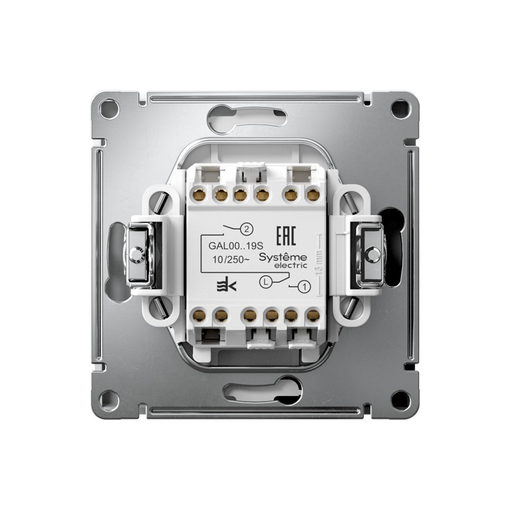 Р34. Механизм ArtGallery GAL000119S выключателя 2 кл. безвинт. зажим с/п для жалюзи белый (SE)