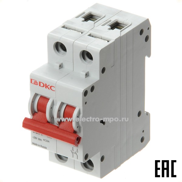 А4896. Выключатель-разъединитель MD63Р-240  40А 2 полюса на DIN-рейку (ДКС)