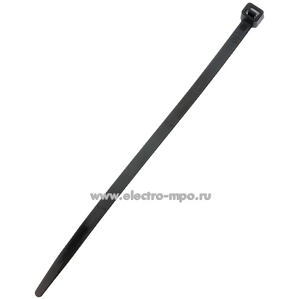 Г7351. Хомут 7,6х200мм гибкий чёрный для жгутовки (Электромонтаж)