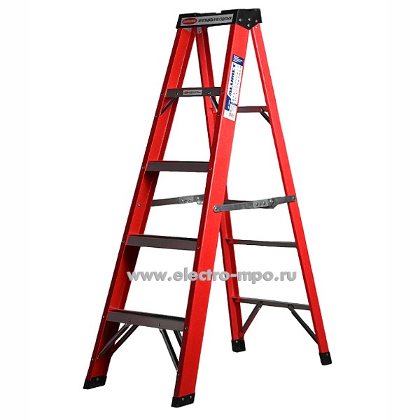 В6201. Стремянка SF1004 стеклопластик. 4 алюм. ступ. с органайзером (Алюмет Россия)