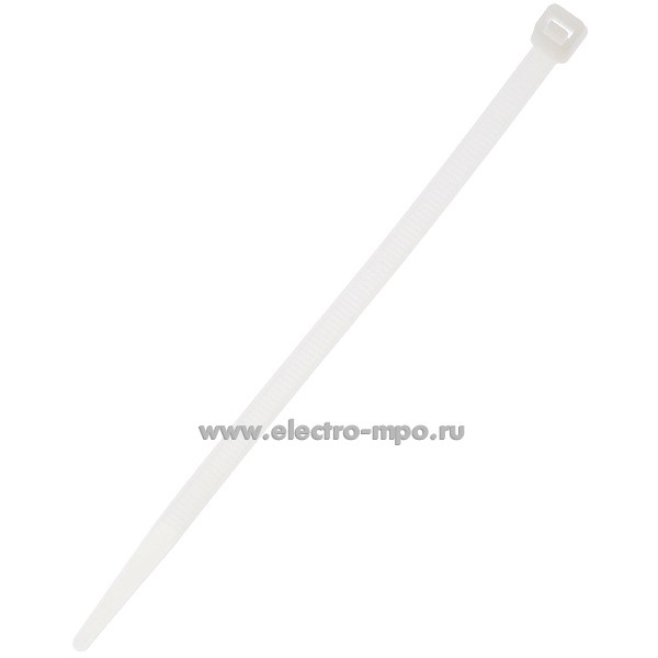 Г7326. Хомут 7,6х200мм гибкий белый для жгутовки (Электромонтаж)