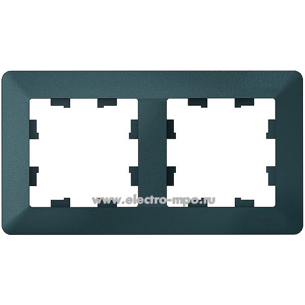 Ю32. Рамка-2 AtlasDesign Air ATN220802 универсальная изумруд/дымчатый черный (Systemе Electric)