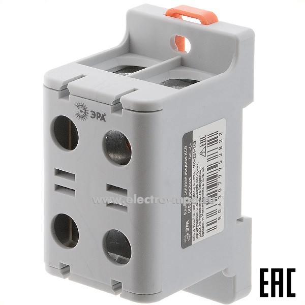 Б6937. Клемма  винтовая КСВ NO-224-140 двойная (KE67) 16-95 мм2 серая L, ширина 42мм Б0065605 (ЭРА К