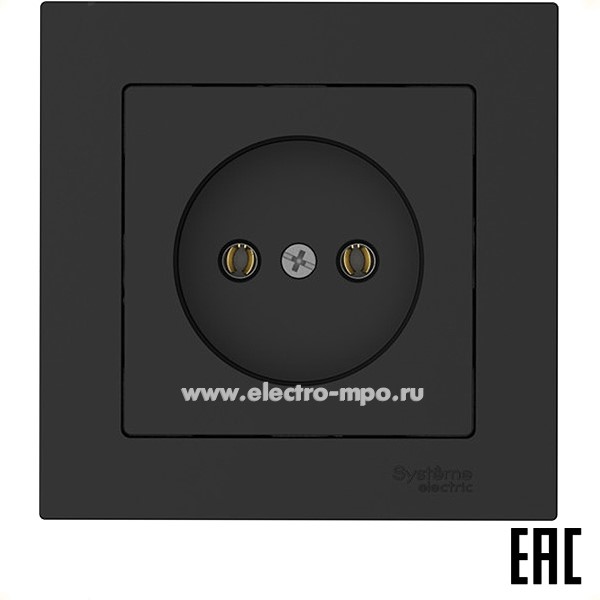 Ю52. Розетка AtlasDesign ATN001040S безвинт. зажим. с/п карбон (Systeme Electric)