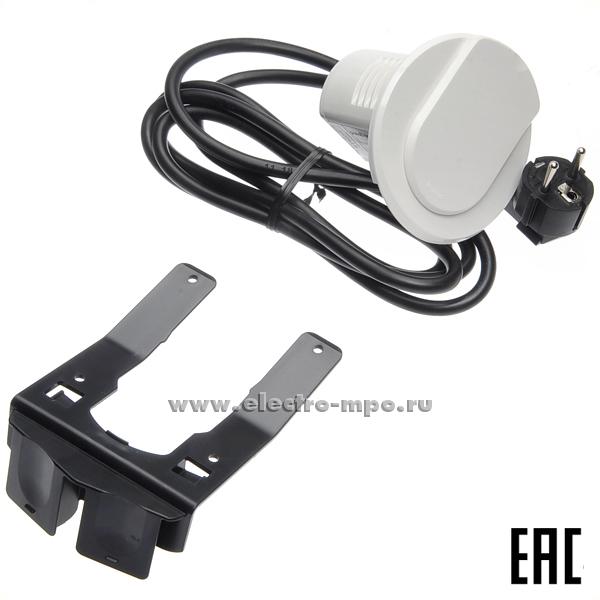 Р1730. Блок 054080 DLP desk мебельный 1 розетка "евр" со шторками с/п кабель 2м белый (Legrand)