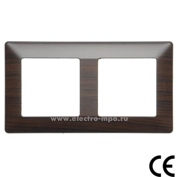 Р7187. Рамка-2 Valena Life 754172 универсальная темное дерево (Legrand)