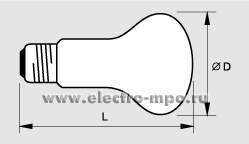 Л6416. Лампа 60Вт ЛОН М50 230-60 Е27 (грибок) накаливания прозрачная (КЭЛЗ)