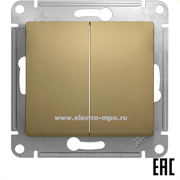 Ю1069. Механизм Glossa GSL000465 переключателя 2кл. с/п титан (Systeme Electric)