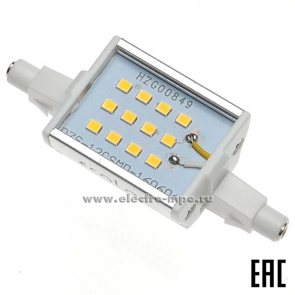 Л0891. Лампа 6Вт J7PV60ELC 220В R7s 78мм светодиодная линейная 4200K холодный белый свет (Ecola)