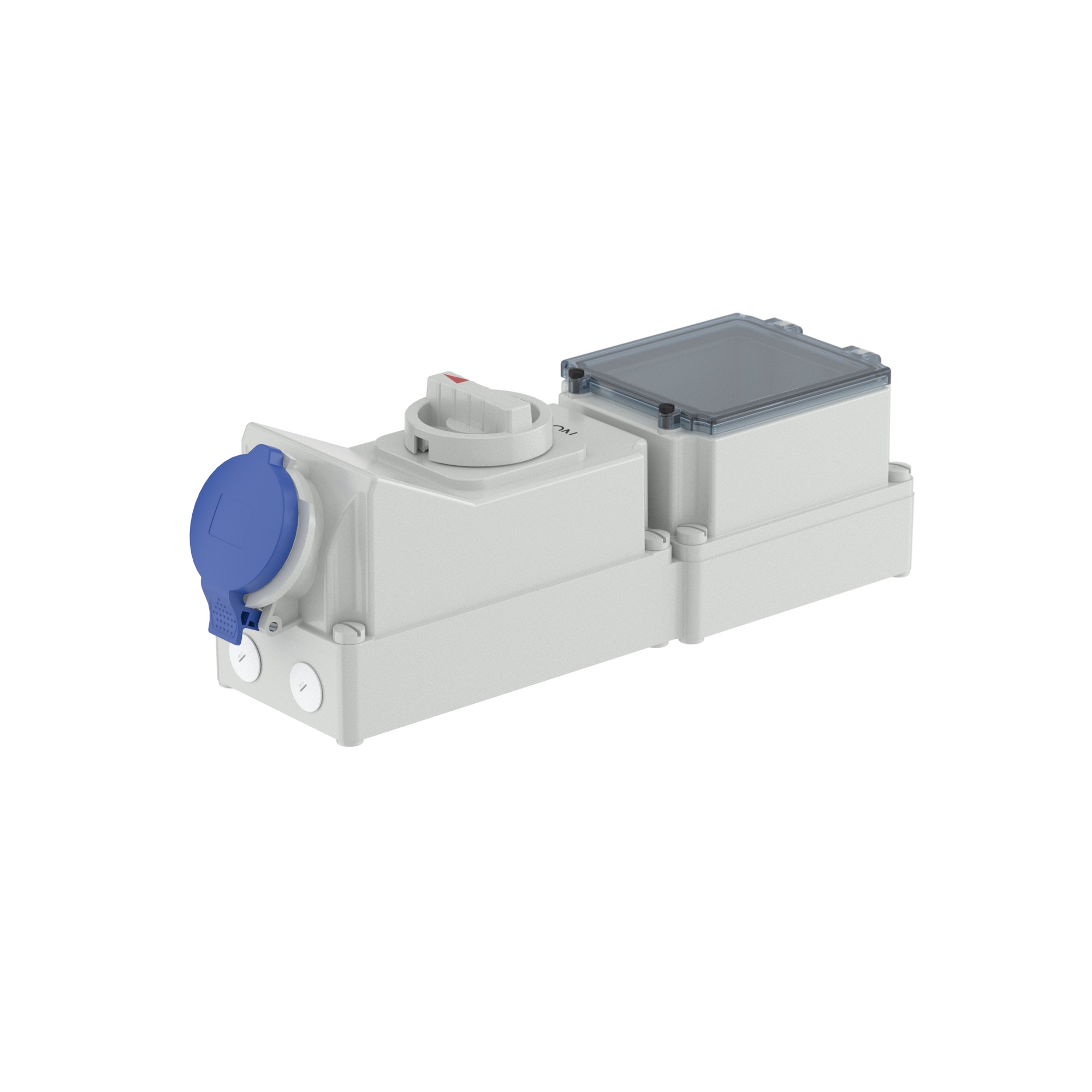 Р57. Розетка DIS5671683 настенная с механической блокировкой и DIN-рейкой на 6 модулей WSD IP44  (ДКС)