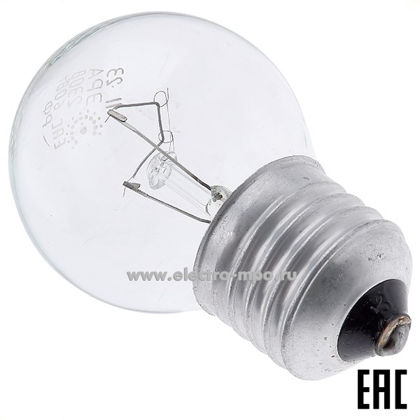 Л6461. Лампа 60Вт Б0039135 ЛОН P45 60Вт Е27 660Лм 2700К накаливания "шарик" прозрачная (ЭРА)