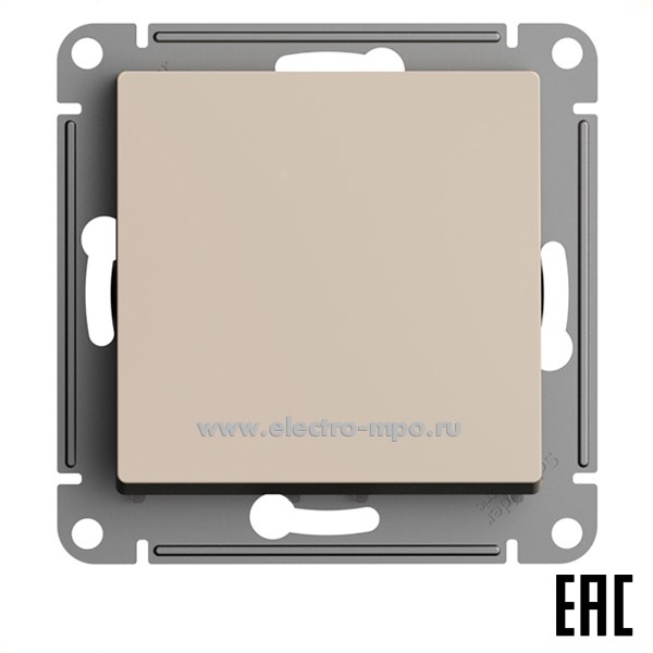 Ю5012. Механизм AtlasDesign ATN001215 выключателя 1кл. кнопочного с/п песочный (Systeme Electric)