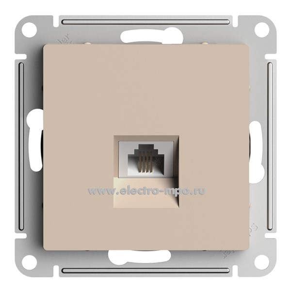 Ю5030. Механизм AtlasDesign ATN001281 розетки телефонной RJ11 с/п песочный (Systeme Electric)