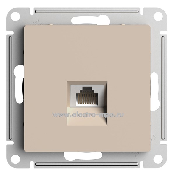 Ю5033. Механизм AtlasDesign ATN001286 розетки компьютерной RJ45 6А с/п песочный (Systeme Elecreic)