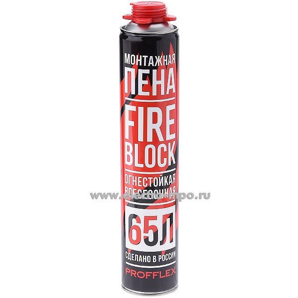 М7231. Пена FIRE BLOCK монтажная огнестойкая 850мл для пистолета (Profflex)