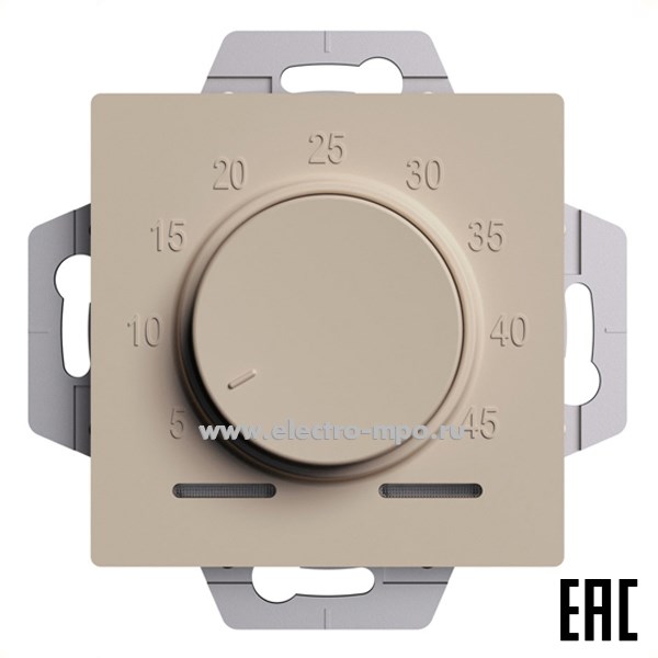 Ю5021. Механизм AtlasDesign ATN001235 регулятора тёплого пола 5-45 град. С с/п песочный (Systeme)