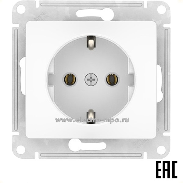 Ю21. Механизм Glossa GSL000143S розетки "евр" безвинт. зажим с/п белый (Systeme Electric)