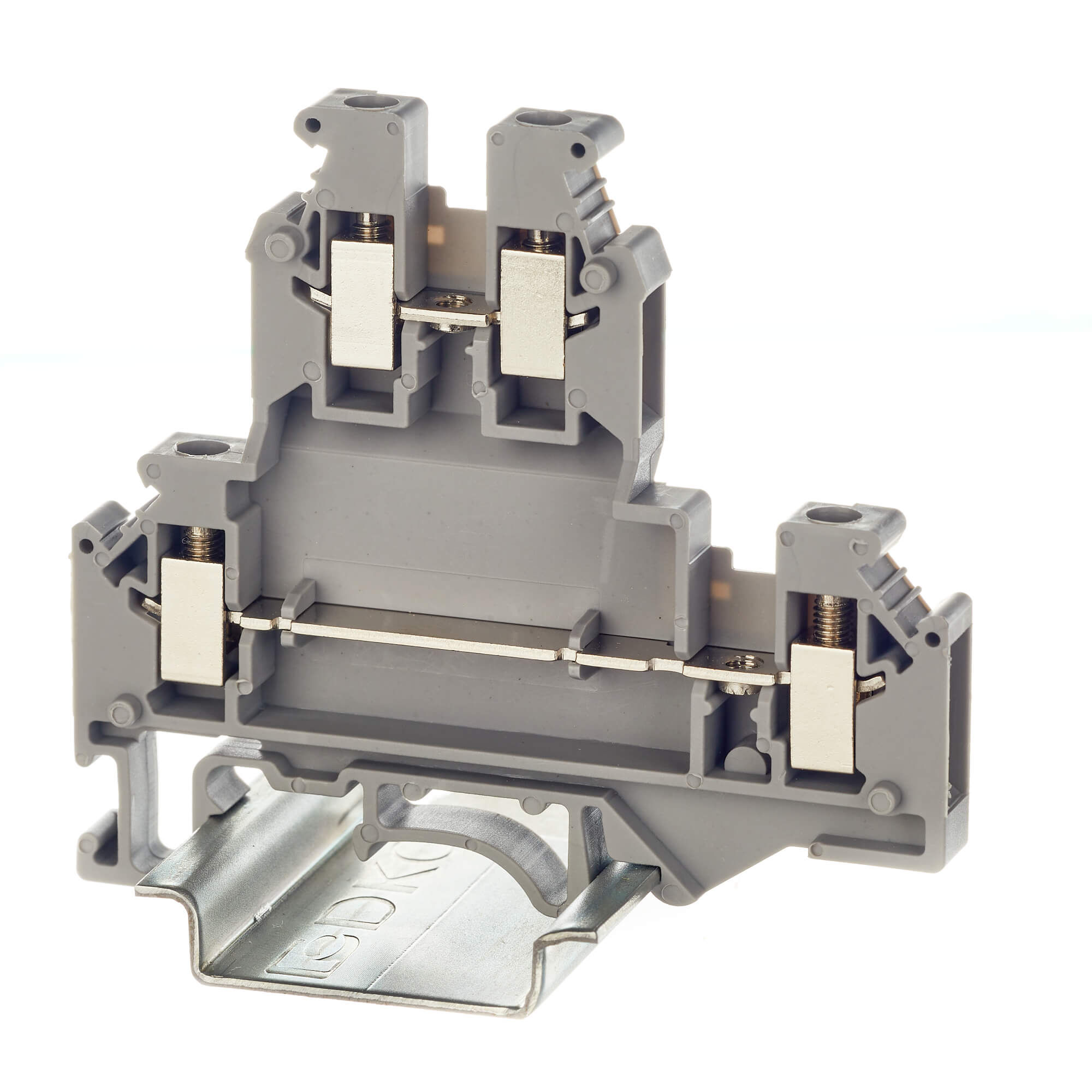 К2226. Клемма KRUKB-5 двухуровневая, винтовой зажим, 4 точки подключения, 4 кв.мм,  (ДКС)