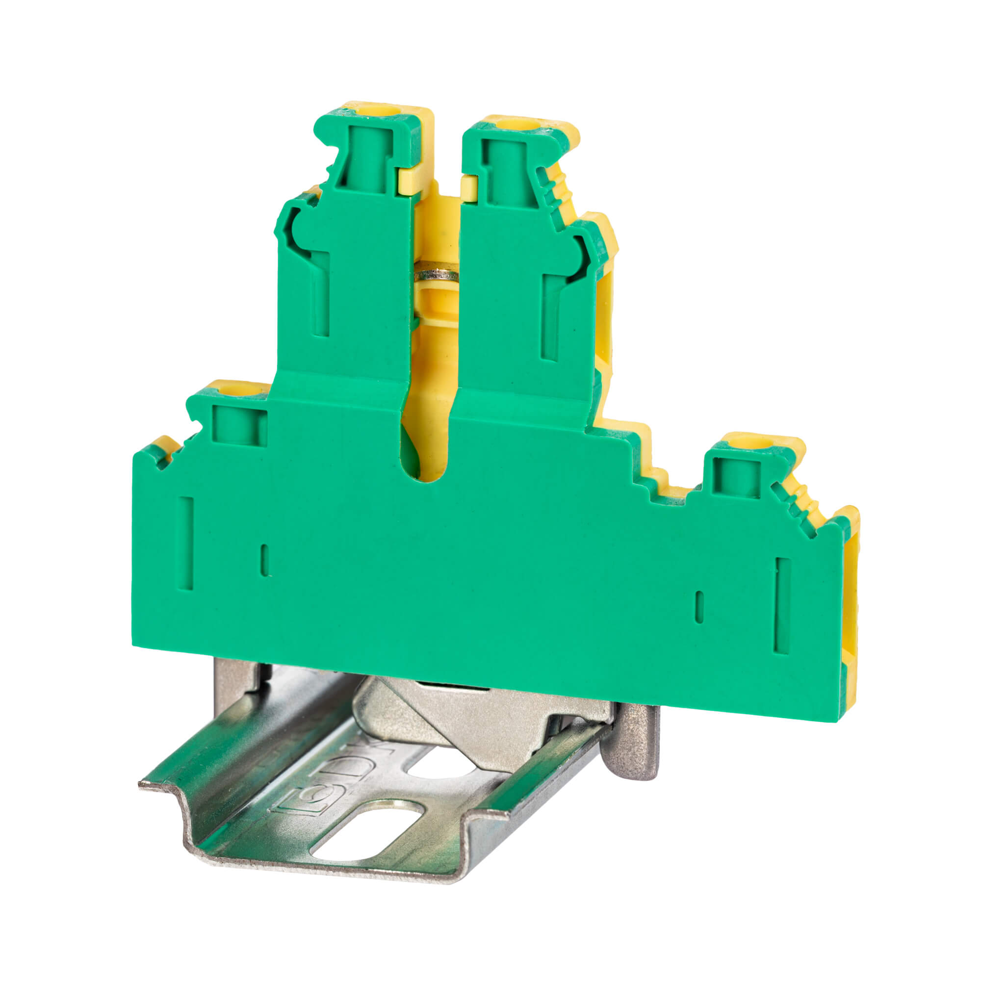 К2233. Клемма KRUKB-5-PE заземления двухуровневая, винтовой зажим, 4 точки подключения, 4  (ДКС)