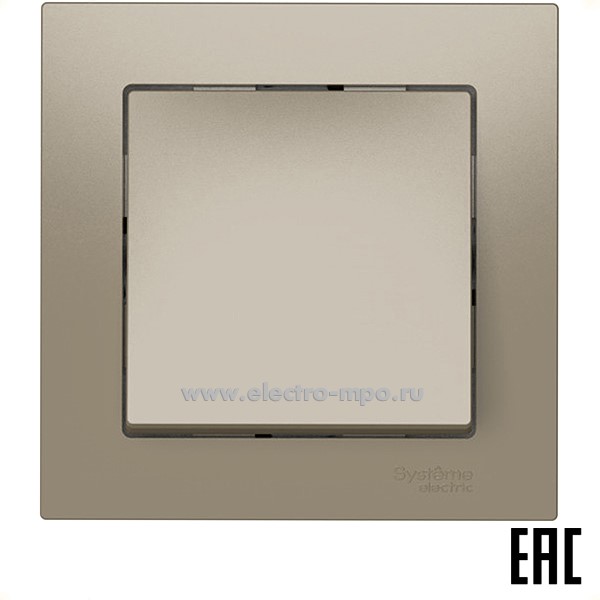 Ю52. Выключатель AtlasDesign ATN000512S 1 кл. безвинт. зажим. с/п шампань (Systeme Electric)