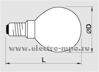 Л6152. Лампа 40Вт 11471 CLAS P FR 40W 230V Е14 400Лм накаливания "шарик" матовая (OSRAM)