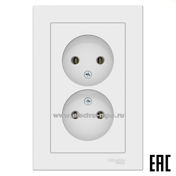Ю3304. Розетка AtlasDesign ATN001320 двойная с/п лотос (Systeme Electric)