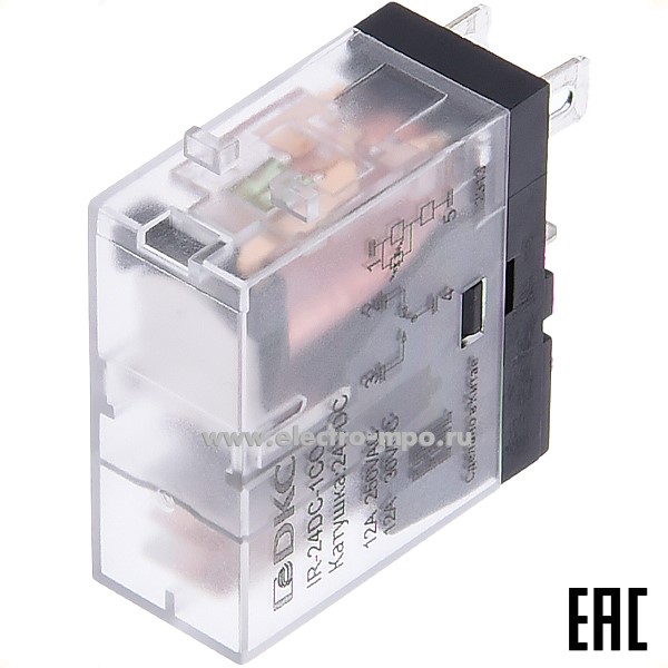 А4600. Реле промежуточное IR-24DC-1CO 24В DC 12А 1 перекл. контакт LED (ДКС)