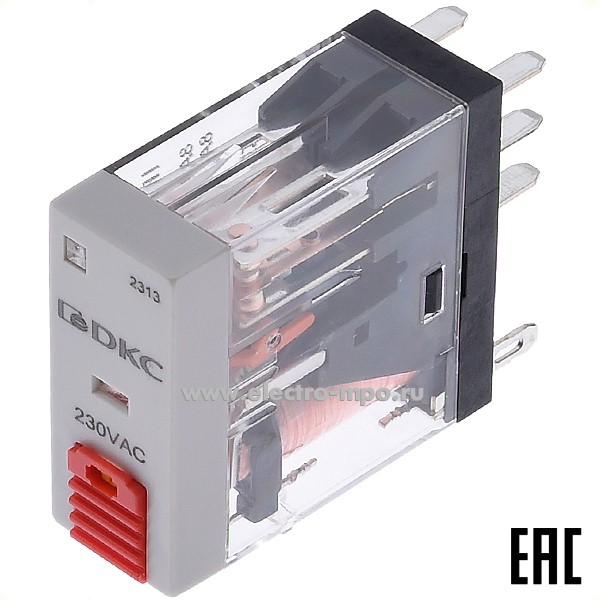 А4606. Реле промежуточное IR-230AC-2CO-D 230В AC 8А 2 перекл. контакт LED (ДКС)