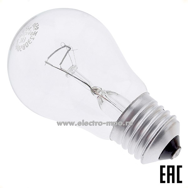 Л6448. Лампа 95Вт 71499 ЛОН NI-A-95-230-E27-CL накаливания "груша" прозрачная (Navigator)