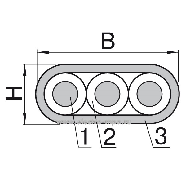 Кабель силовой ВВГ-Пнг(А)-LS 3х1,5ок (N,PE)-0,66 ГОСТ малодымный ...