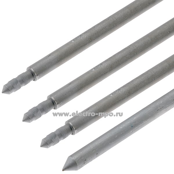 М5712. Комплект NE1150 вертикального заземлителя  D = 16мм, L = 4 х 1500мм безмуфтовый (ДКС)