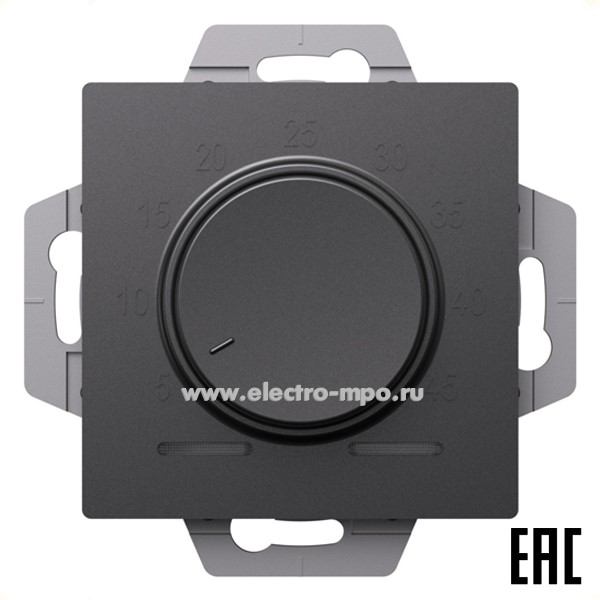 Ю3664. Механизм AtlasDesign ATN001435 регулятора тёплого пола 5-45 град. С с/п базальт (Systeme)