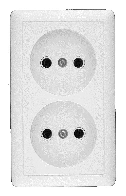 Р01. Розетка ХИТ RA16-237-B двойная о/п белая (Systeme Electric)