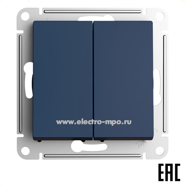 Ю5093. Механизм AtlasDesign ATN001117 выключателя 2кл. кнопочный с/п аквамарин (Systeme Electric)