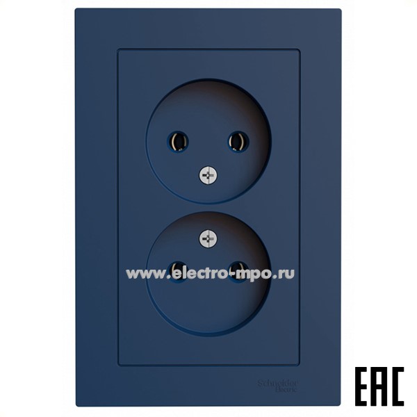 Ю5054. Розетка AtlasDesign ATN001120 двойная с/п аквамарин (Systeme Electric)