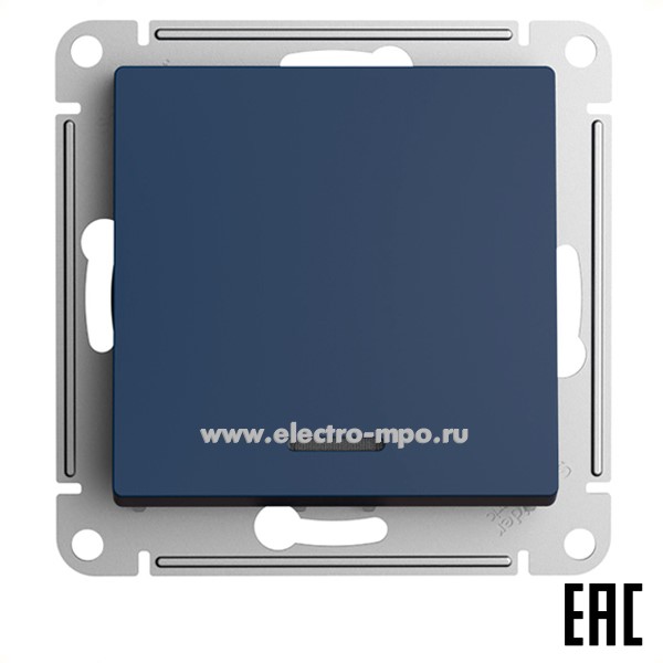 Ю5062. Механизм AtlasDesign ATN001113 выключателя 1 кл. с подсветкой с/п аквамарин (Systeme Elecric)