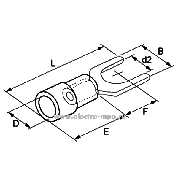 Наконечник НВИ SVS1.25-3.7 медный 1,5-3 вилочный 1,5мм2 изолированный ...