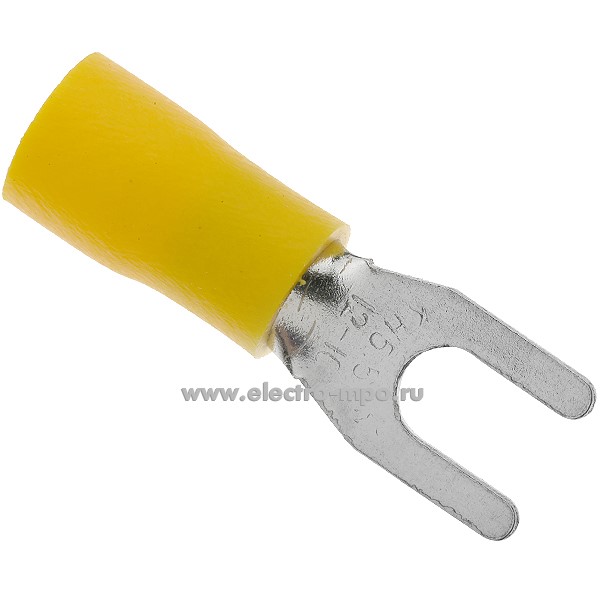 Наконечник НВИ SVS5.5-4 медный 6,0-4 вилочный 6мм2 изолированный желтый ...