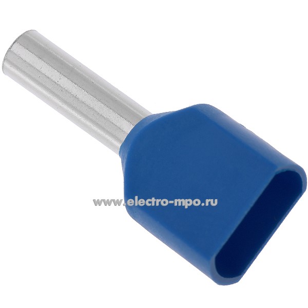 Г3960. Наконечник 79468 НШВИ (2) 2,5-10 медный 2,5мм2 втулочный изолированный на 2 провода, ПВХ (КВТ)