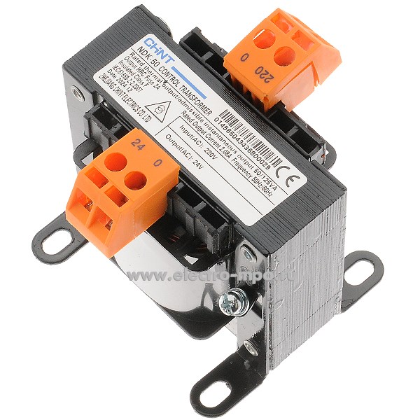 Б4360. Трансформатор 434368  NDK-50  220В/24В  50ВА понижающий (CHINT)