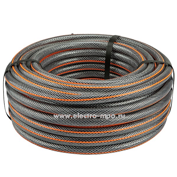 Н10. Шланг 62-0224-1 поливочный ПВХ 3-х слойный армированный 1/2" 25м Стандарт Плюс (Четыре сезона)