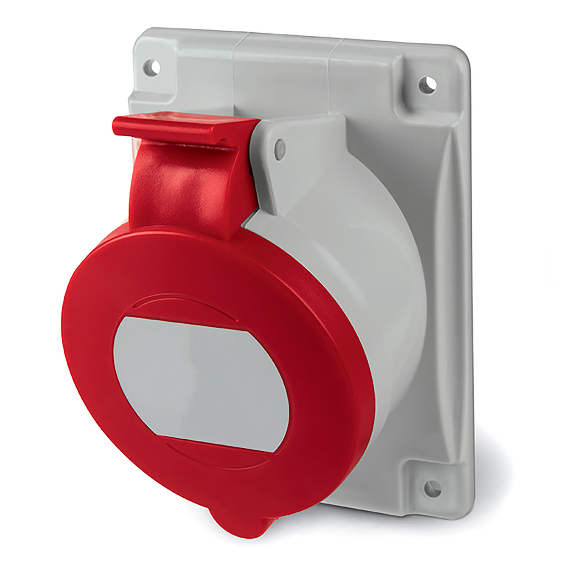 Р57. Розетка DIS4133266F панельная с наклоном  IP44 32А 3P+E 400В. Пружинный зажим. (ДКС)