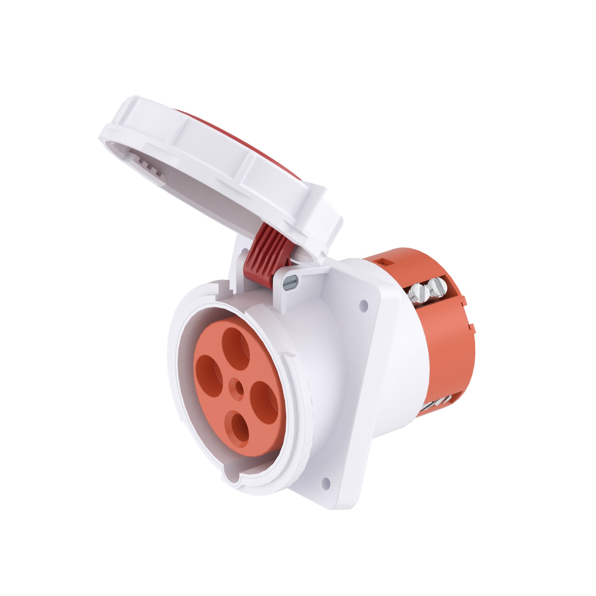 Р57. Розетка DIS41512566 панельная с наклоном PAS IP67 125A 3P+E 400В (ДКС)