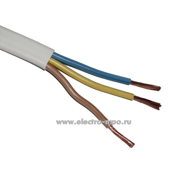 П1537. Провод ПБГВВ (ПБППГ) 3х4,0 кв.мм белый ГОСТ 5,6х13,5мм, P=0,18кг/м (Калужский кабельный завод)