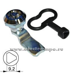 Б2859. Замок ЗЧМ2791066КП H=28мм под трехгранный ключ с пластиковым ключом IP65 (Тризам)