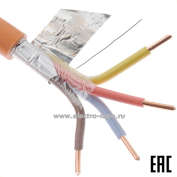 П6474. Кабель КПСЭнг(А)-FRHF 2х2х1,5 кв.мм оранж. ГОСТ (СПКБ Техно Подольск)