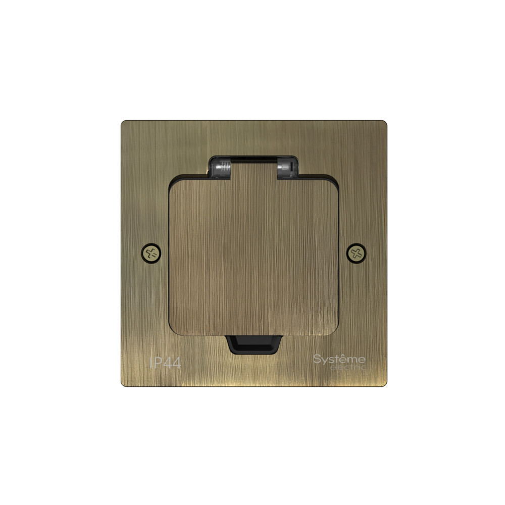 М90. Люк MultiDesk MDK20102BA на 2 модуля в фальшпол, античная латунь IP44 (System Electric)