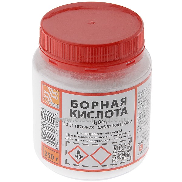 В3650. Борная кислота техническая 0,25кг (Пайка и Монтаж Москва)