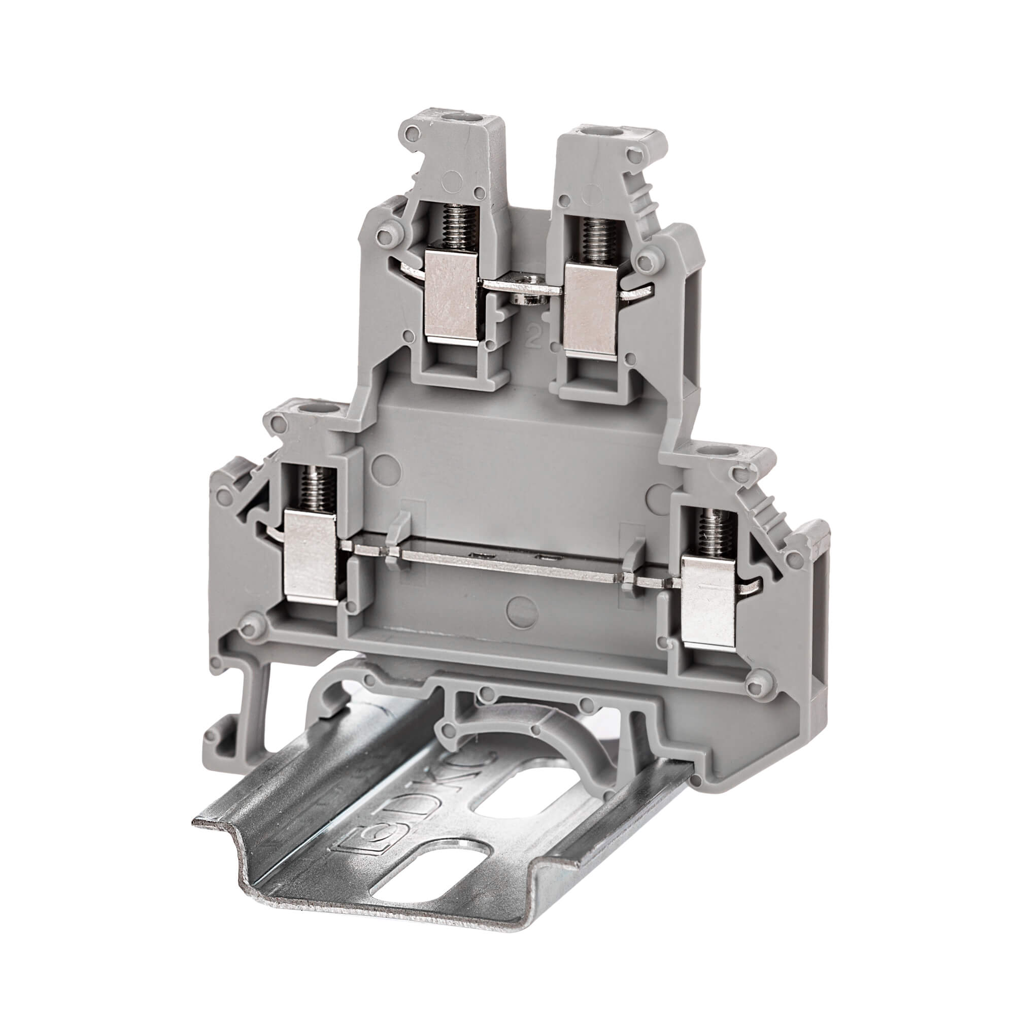 К22. Клемма KRUK-3 двухуровневая, винтовой зажим, 4 точки подключения, 2.5 кв.мм,  (ДКС)