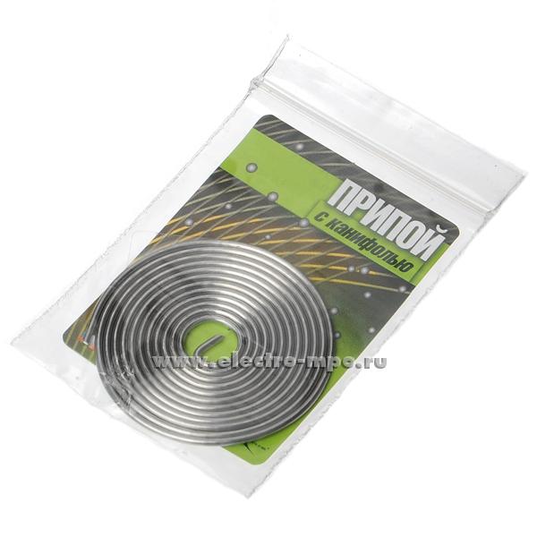 В3369. Припой 030325 ПОС-61 Т1,5А D=1,5мм L=1м на спирали с канифолью (Москва)